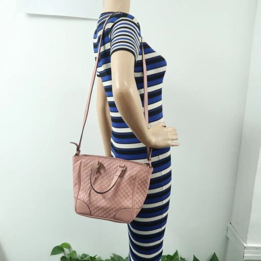 Authentic Gucci Bree Guccissima Leather Tote Bag Pink Crossbody Luxury Handbag - Picture 12 of 12